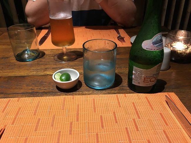 ビンタンビールと炭酸水を注文しました。日本で普段アルコールを飲まない連れのやっちゃんは、たいそう酔っぱらいました。