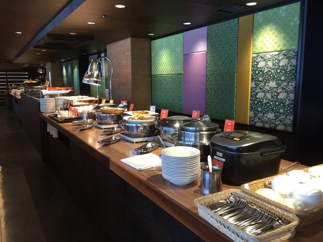 ランチはバイキング（食べ放題）健康に気を使った食材にお料理がいっぱいありました