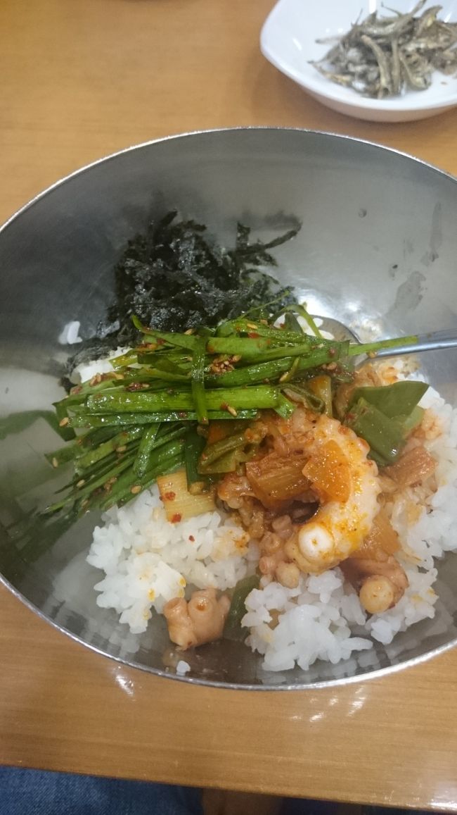 釜山、西面、ケミチブ<br />ナクチポックン、ナクセコム<br />ご飯に合うし焼酎にも合いそう、