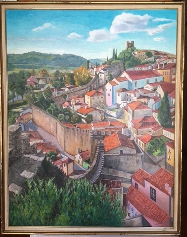 油彩80号　”城塞の街・オビドス”<br />美しい街オビドスの城壁を歩きながら、見付けた景色を描いてみた。実際とは、少し脚色した感じですが、雰囲気を味わって頂けたら幸いなり。