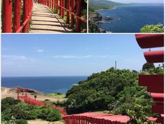 海岸まで続く赤い鳥居がとにかく圧巻です!!
景色もサイコー!(^^)!
