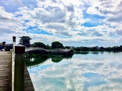 こちらは白髭神社近くにある乙女ヶ池です。池が鏡のように空を映していました！とても綺麗でまたまた見惚れます(´∀｀)