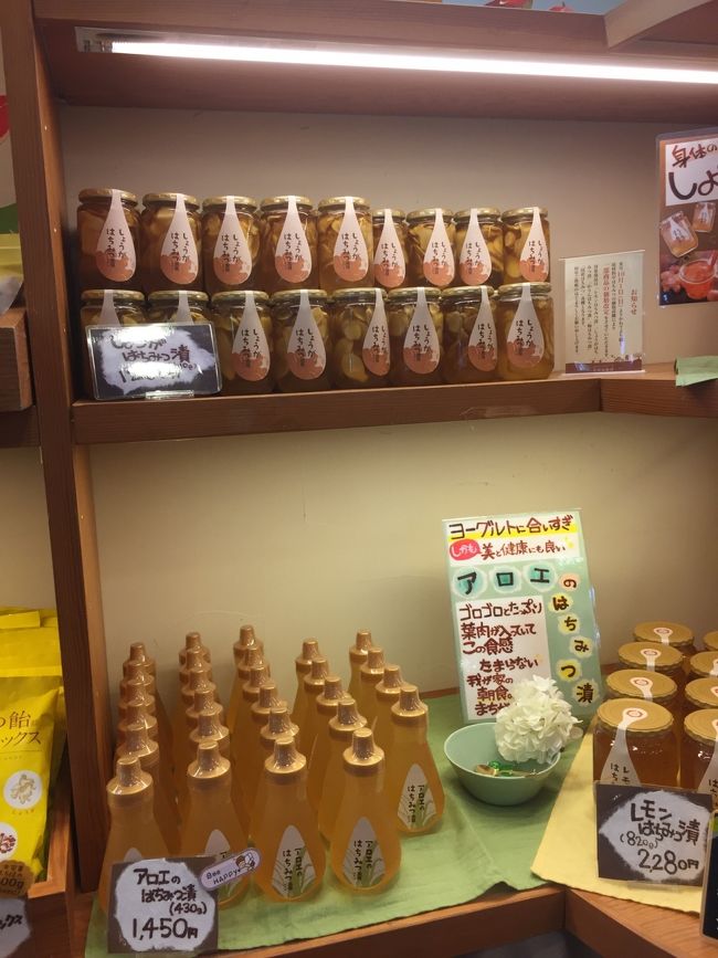 アロエやレモンの蜂蜜漬があったり，