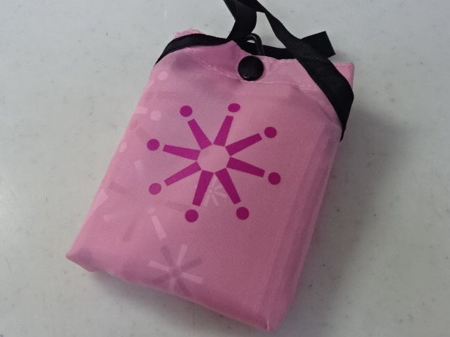 こちらも義理母へのお土産。シティースーパーのエコバックです。たしか２８HKDくらいだったような気がします。<br />この時の買い物にエコバックを忘れていまい、どうしようかと悩んでいたところに、エコバックをお土産にするよう夫に提案したところ、「このお土産はいいアイデアだよ！」と、とても喜んでくれました。エコバックは色・絵柄がたくさんありました。マチもしっかり４センチほどあり、しっかりした作りでした。お土産に困った方、こういうのはどうですか？