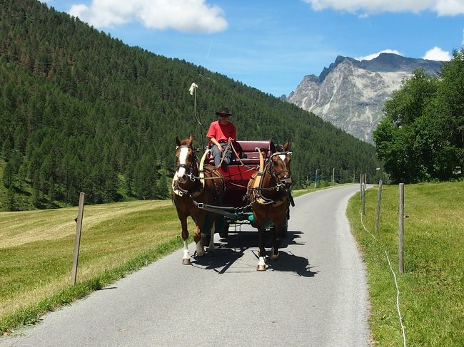 往路は馬車に乗ることにしました。2人で9000円でしたが、5~6人乗りの馬車に我々だけで出発となり、ゆったりと楽しむことができました。