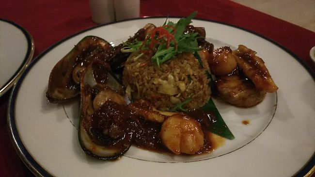 ナシゴレンを頼んだらとっても豪華版だった<br />わたしは味が濃いかなーと思ったけど、娘はそうでもなかったみたい。<br />トシのせいかしらん