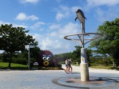 　美ら海水族館は母は２度目の訪問。
　１度目は３が小学生の時、３とツアー参加で。３はジンベイザメが大変気に入り、沖縄大好き人間に。「将来イルカのお姉さんになる（調教師）」とか「将来沖縄に住む」と言っていました。現実は別の仕事をしていますが。
今回が多分４度目の沖縄。はじめましては婿と姫だけ。
　イルカがお出迎え。本当は、母は11時からのイルカショーを姫に見せたかったのですが、朝から30分も遅刻していては、間に合いません。