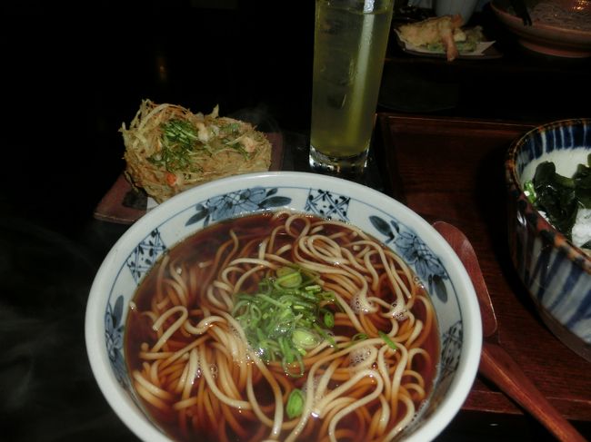 かき揚げ付きの蕎麦と海鮮丼(写っていませんが)をいただきました。蕎麦はざるそばでもOKです。値段も日本円で1,500円くらいでリーズナブルでした。