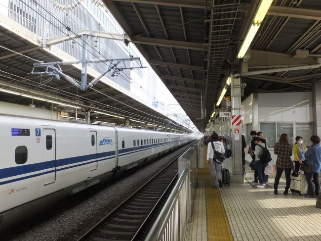 新横浜駅の新幹線ホーム。<br /><br />(8:15)