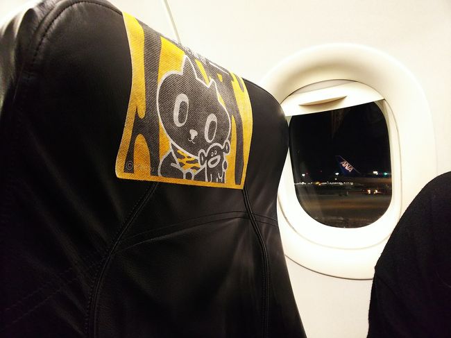 ヘッドカバーもKuroroちゃんです。ひょっとして、エバーのキティちゃんジェットに対抗してる！？（笑）<br />残念ながら　トイレには行かなかったので、トレペがKuroroちゃん仕様になっているかは、定かではありません　(๑´艸`)