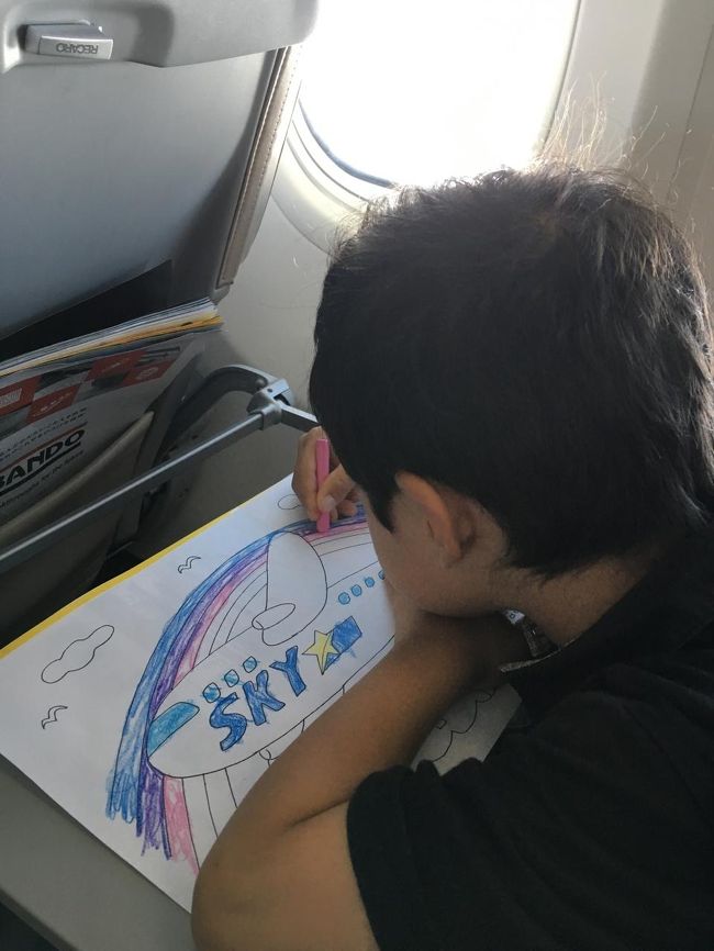 息子はぬりえをもらいご機嫌で塗ってました。<br />細かい部分は私に丸投げされましたが。