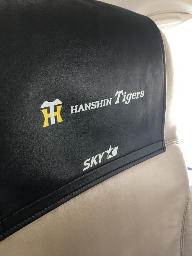 機内では六甲おろしが流れていました。