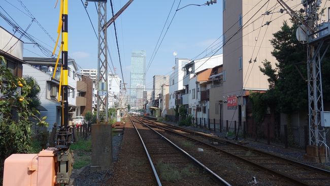 阪堺線の先にはハルカスが