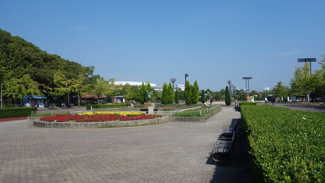 帰路長居公園にて休憩、後五キロ程です