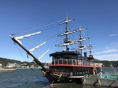 ランチ後は海沿い走って下田へ
チェックインの前にプチ下田観光、下田と言えばペリー、ペリーと言えば黒船って事で黒船いた～！でも小さい(^^;) 箱根の海賊船くらい大きくても良い気がするが(笑)