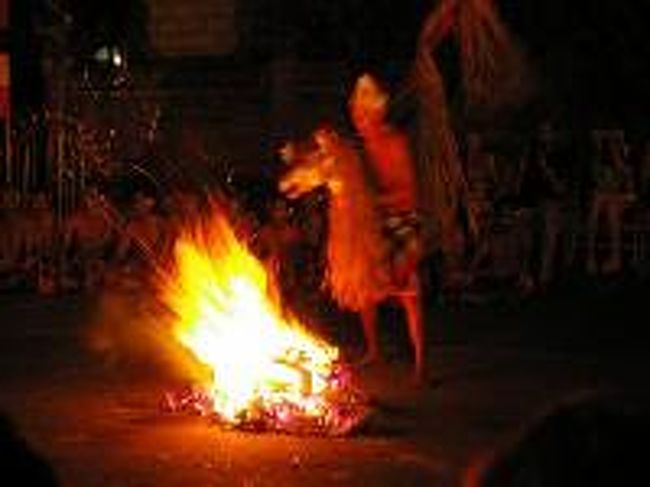 [２０１４/８/９]<br /><br />馬（ジャラン）に跨ったトランス状態の男性が、椰子の炭火の中へ！大丈夫かな～？