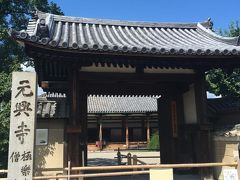 興福寺から徒歩で元興寺へ。ならまちへの途中ですね。
こちらのお寺は中に宅内の五重塔があるのです。ミニチュアっぽいといえばそうですが、見どころです。
また、飛鳥時代の瓦が一部実際に使われています。すごい！天平の甍どころではないのです！ロマンです。