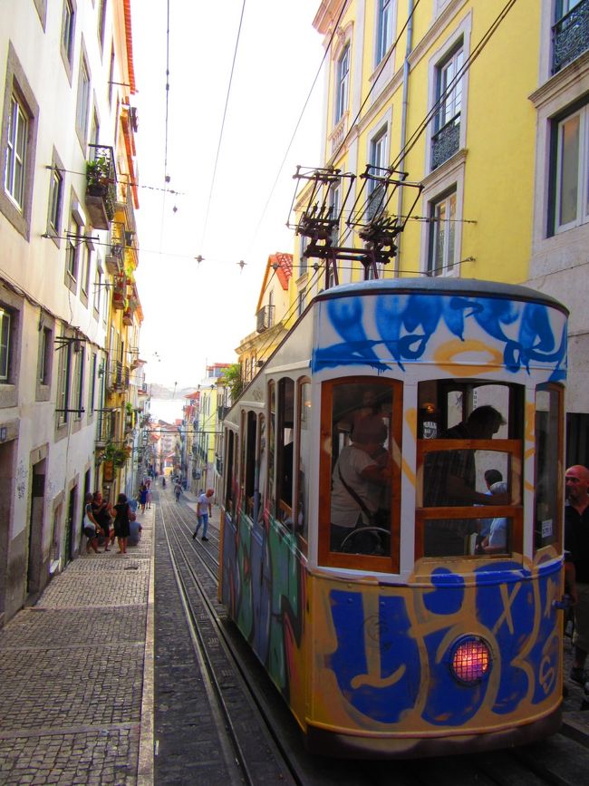 ロレット通りビッカ線ケーブルカー。<br />あれれ、去年より落書き増してる！！