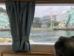 出港しましたが湾内は穏やかです。そして第三ドックには海上自衛隊の護衛艦が入っていました。