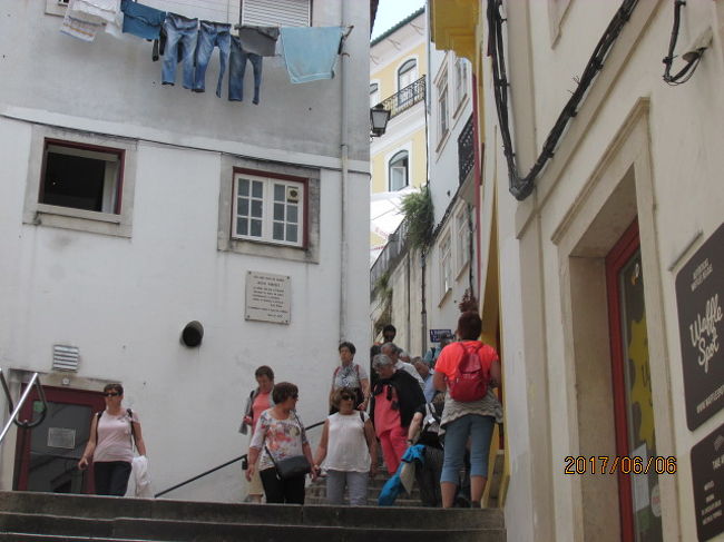 人々はぞろぞろ階段を上り下りして丘の上の大学に向かう。