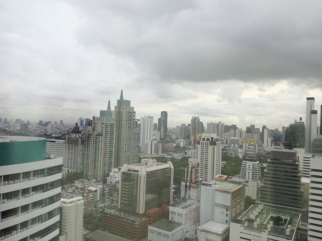 部屋からの眺望。<br />雨季のバンコクはいつもこんな感じ。