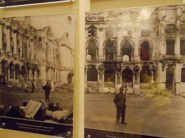 『　エカテリーナ宮殿　』　は、　<br />この後、　紹介する・・・『　噴水の　宮殿！　ペテルゴーフ　』　と　共に、<br />１９４０年代！の　第二次世界大戦・・・の　時。　ナチス・ドイツが　破壊。<br /><br />どちら！も　「屋根の　抜け落ち、　壊滅的な　被害・・・を　受けた」が　<br />見事に　修復され、　「世界遺産」に　指定されている。