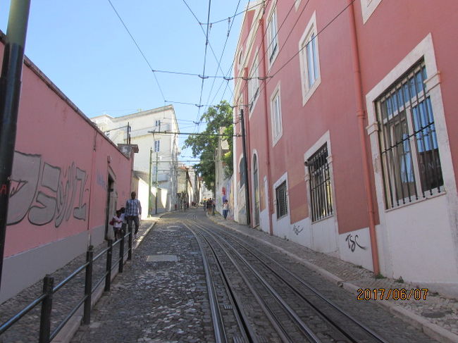 ホテルはこの斜面の魔訶ほどにあり、下の広場からは４０ｍ程登った場所にある。