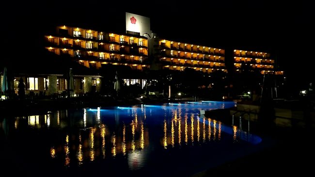 夜になるとホテルの光が幻想的でした。