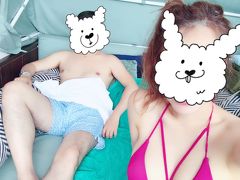 カバナはこんな感じで、いっぱいクッションが置いてあって居心地良し♪

客層はほぼオージー。日本人も他アジア人もいない(^^;
