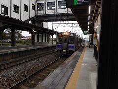 ローカル列車で平泉駅から盛岡駅に向かいます。
盛岡駅到着寸前にハプニング発生！急ブレーキでストップ！
何かあった模様です。駅の非常ボタンが押されたようでしばらく停車して15分位遅れて無事到着。