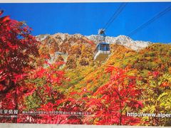 立山ロープウェイと周辺の紅葉。
（晴れればこの絶景が見れたのに、残念です）
