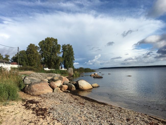 深い森の中に氷河期が残した巨石が一面に散らばり、奇妙な風景を造り出している。森にはサインポストのある遊歩道があり、散策にも最適の場所とのこと。<br />遊歩道にはいかず、海辺まで行ってみました。