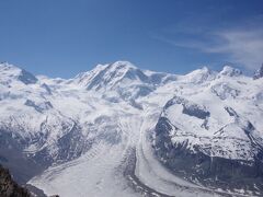 ゴルナーグラート山頂から見た氷河