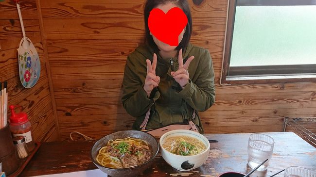 八重山そばで、お腹もパンパン。さらに、自転車がローペースに(^^;