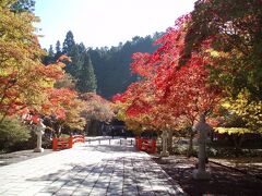 帰りは英霊殿の方から中の橋までもどります。

「英霊殿」へ向かう赤い橋の辺りは紅葉がきれいです。