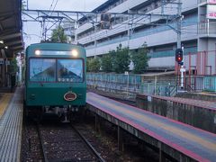 出町柳駅から叡山電鉄に乗ります
この頃から雨が降り出しました