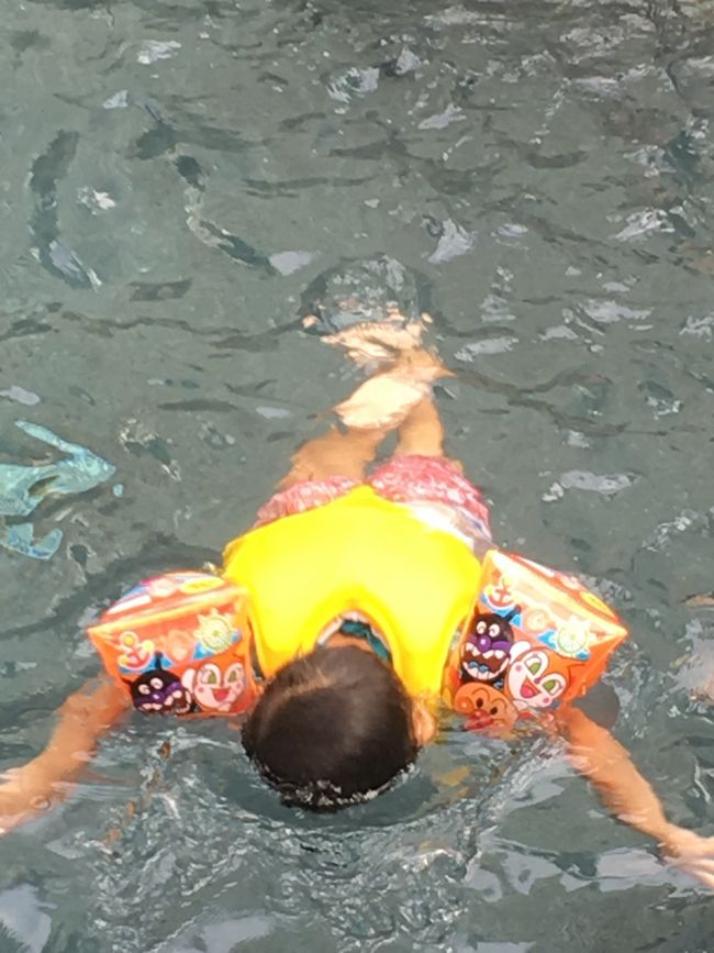 ↑<br />これ去年。<br />去年は顔をつけられるようになりました。