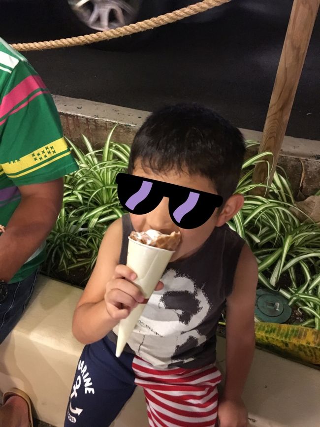 シャワーを浴びたら、出かけます💨<br /><br />まずはラパーツでおやつタイム。<br /><br />その後はトロリーでアラモアナへ。<br />またタロさんママが呑むのに夢中で写真が１枚もありませんが。  <br />フードランドで量り売りのポキを買い、いつもの白木屋で１＄ビール。<br />タロさんは、またラーメン😅<br /><br />お部屋に帰ったら、たくさん水遊びして疲れたので、お湯に浸かります。<br />滞在中は、毎晩寝る前にお湯に浸かりました。<br /><br />