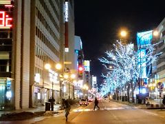 駅前通のイルミネーションを横目に見て、