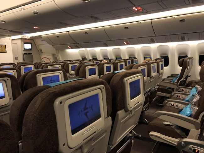 定刻より少し遅れて離陸。<br /><br />ガルーダもこの通り、ガラッガラ。