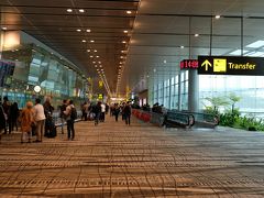 14:00頃に乗り継ぎのシンガポールに到着
乗り継ぎ客が多いことを想定しているのか、到着客も出発客も同じフロアで区別はありません。
