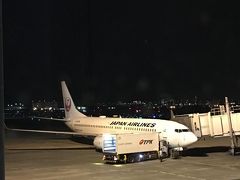 JAL371便6:25羽田発
早朝に自宅を出て車は空港駐車場に３日間置いておきます。
さすがにまだ真っ暗です。