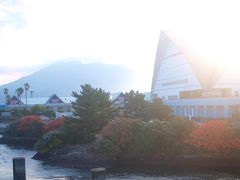 桜島フェリーで桜島港へ向かう
右の建物は、いおワールド かごしま水族館