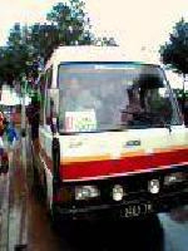 [２００７/３/１７]　(空港前のタクシーブルース乗り場)<br /><br />空港の出口の前には一般の道路が空港に平行して走っています。空港を背にして左手側はイヴァトの町、右手側がアンタナナリボの町です。地球の歩き方の本ではタクシーブルースの案内が出ていませんが、随時タクシーブルースが走っています。出入口は後方ドアからです。アンタナナリボまで400アりアリ（約25円）でした。町まで50分位です。