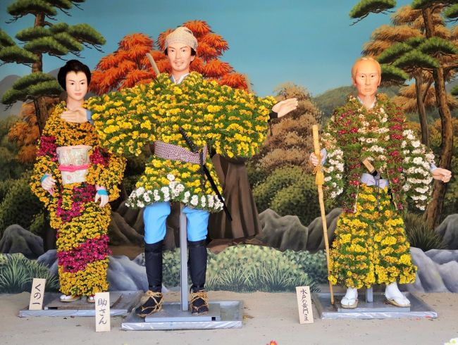 笠間-8 笠間の菊まつりg 菊人形展=水戸黄門さま登場 ☆小野友五郎は郷土の偉人