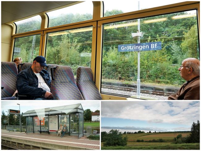 Sバーンだけに、郊外に出ると、かなりのスピードで走ります。<br />停車する所も、停留所から駅に変わるところが面白い！<br /><br />ブレッテンも近くなった駅で、しばらく停車。<br />反対方向の電車が遅れているとのこと。<br />単線のため、すれ違いできる駅で待っていなければならなかった。<br />11：04のバスに乗りたいんだけど…。ちょっとヤキモキ。