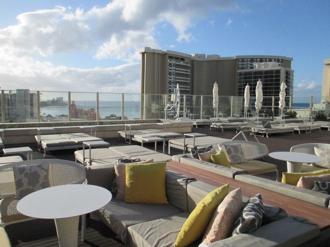 ３日目もルーフトップのプールへ。貸切でした。