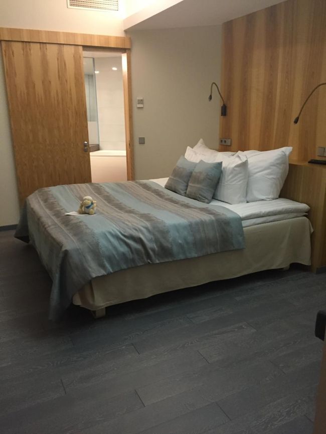 奥に寝室。さらにその奥にバスルーム。<br />シャワースペースはべつにあるけど、バスタブはやたらと細長い。スペースが無駄になってる感すごい。広いのだから風呂とトイレべつにすればいいのにと思うのは日本人の感覚なのかな。<br />（とはいえこの部屋は入ってすぐにもトイレある…一人旅でトイレが二つある部屋に泊まるとは思わなかった。爆）