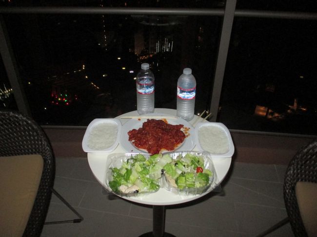 買ってきた、ポークプルコギとサラダで簡単な夕食を済ませたら７日目もお終いです。