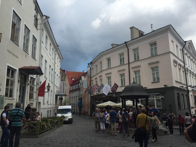 タリンのお昼ご飯。<br />店は旅行前に予約していました。<br />場所も下調べ済み。<br />この井戸が目印と。